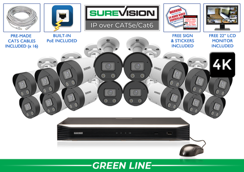 16 Camera 4K Active Deterrent Bullet Camera System