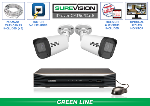 "BACKORDERED UNTIL 5/29" 2 Camera 4MP Motorized Bullet Camera System with NVR