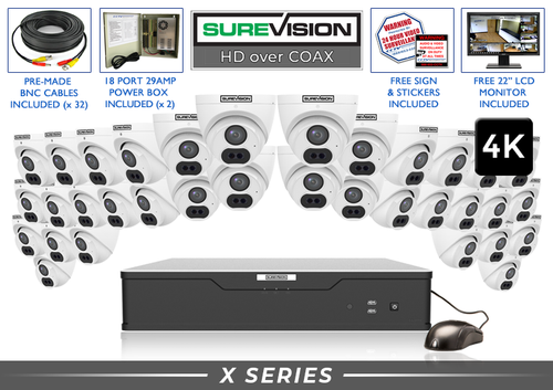 32 Camera 4K Turret CCTV System | Audio DVR