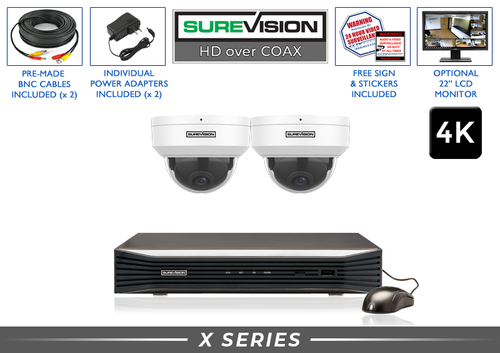 2 Camera 4K Vandal Dome CCTV System | Audio DVR