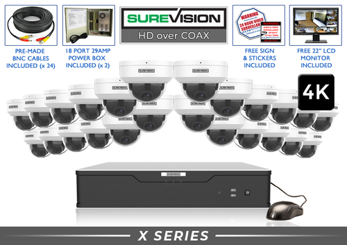 24 Camera 4K Vandal Dome CCTV System | Audio DVR