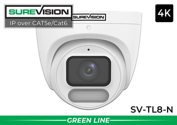 SV-TL8-N 4K IP turret security camera with full color day and night video