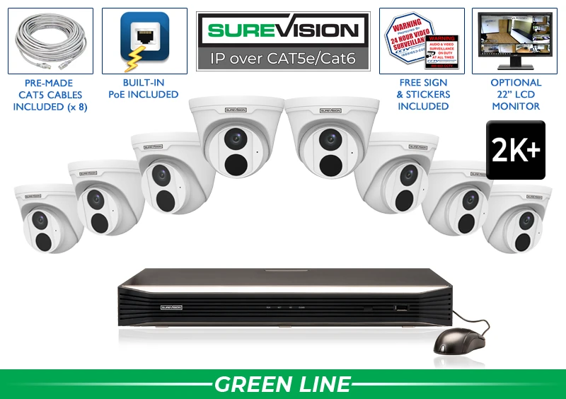 Professional security camera system with security cameras and NVR security camera recorder