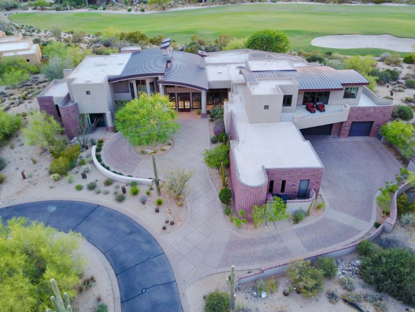 aerial view of large home