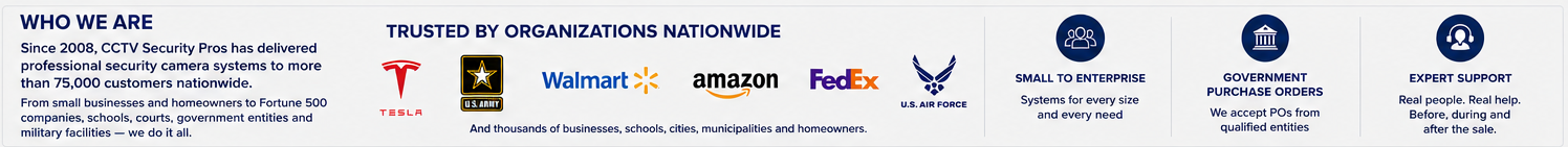Trusted by organizations nationwide, small business to enterprise, government purchase orders, expert support