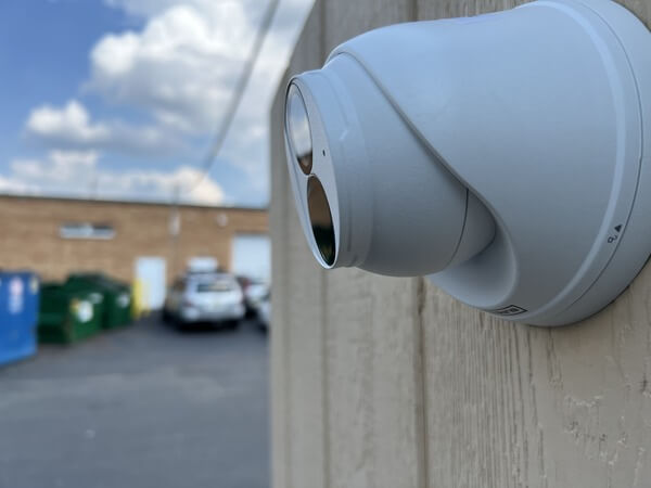 CCTV security camera outside back entry