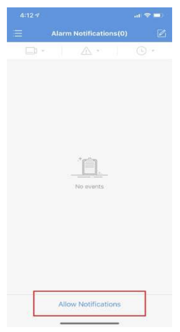 Allow notifications screen in the SureVision app