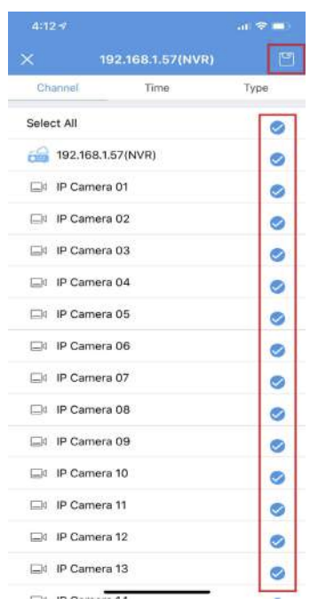 SureVision advanced settings with camera check boxes