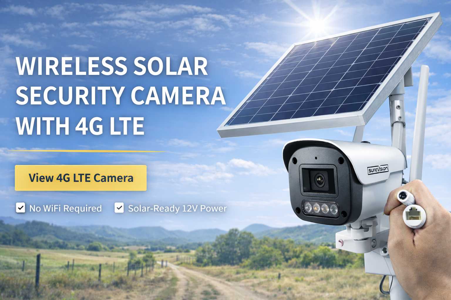 Wireless Solar Security Camera with 4G LTE for off-grid remote surveillance