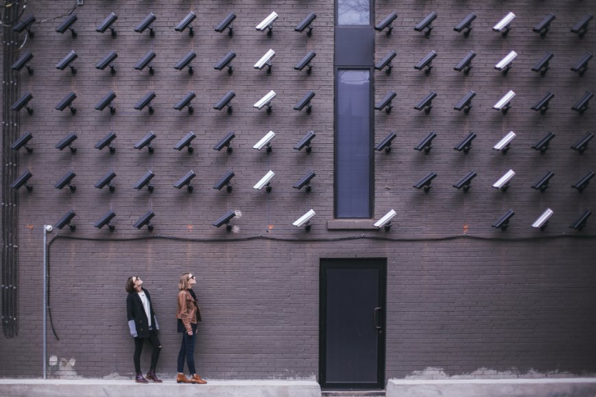 women looking at security cameras