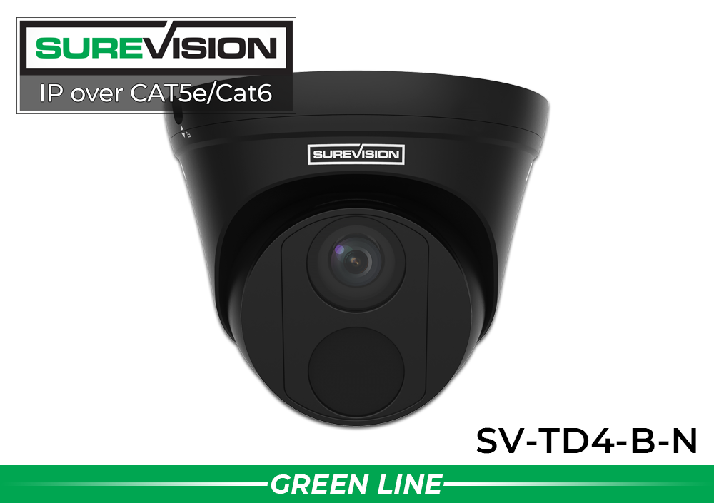 Black Outdoor Dome Security Camera with Night Vision