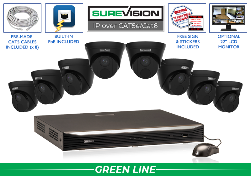 Business Security Camera System with 16 Channel NVR