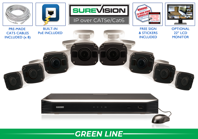 8 Camera POE IP System with Free Remote Viewing App / 8IPBV5-N