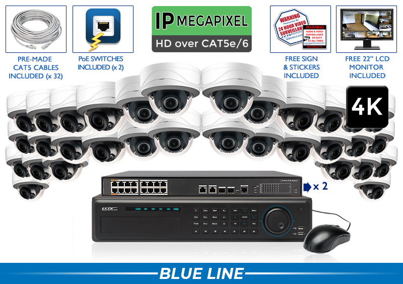 32 Camera 4K (AI) CCTV IP Camera System / 32NVRAD8-A 32 Camera 4K (AI) CCTV IP Camera System / 32NVRAD8-A