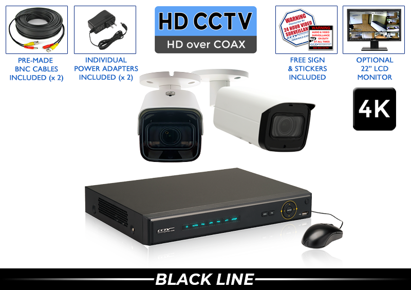 4K Complete 2 Camera Security System with 260 Foot Night Vision / 2PROCVIMX8-S