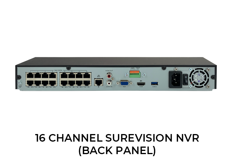 16 Channel Network Video Recorder (Back View)