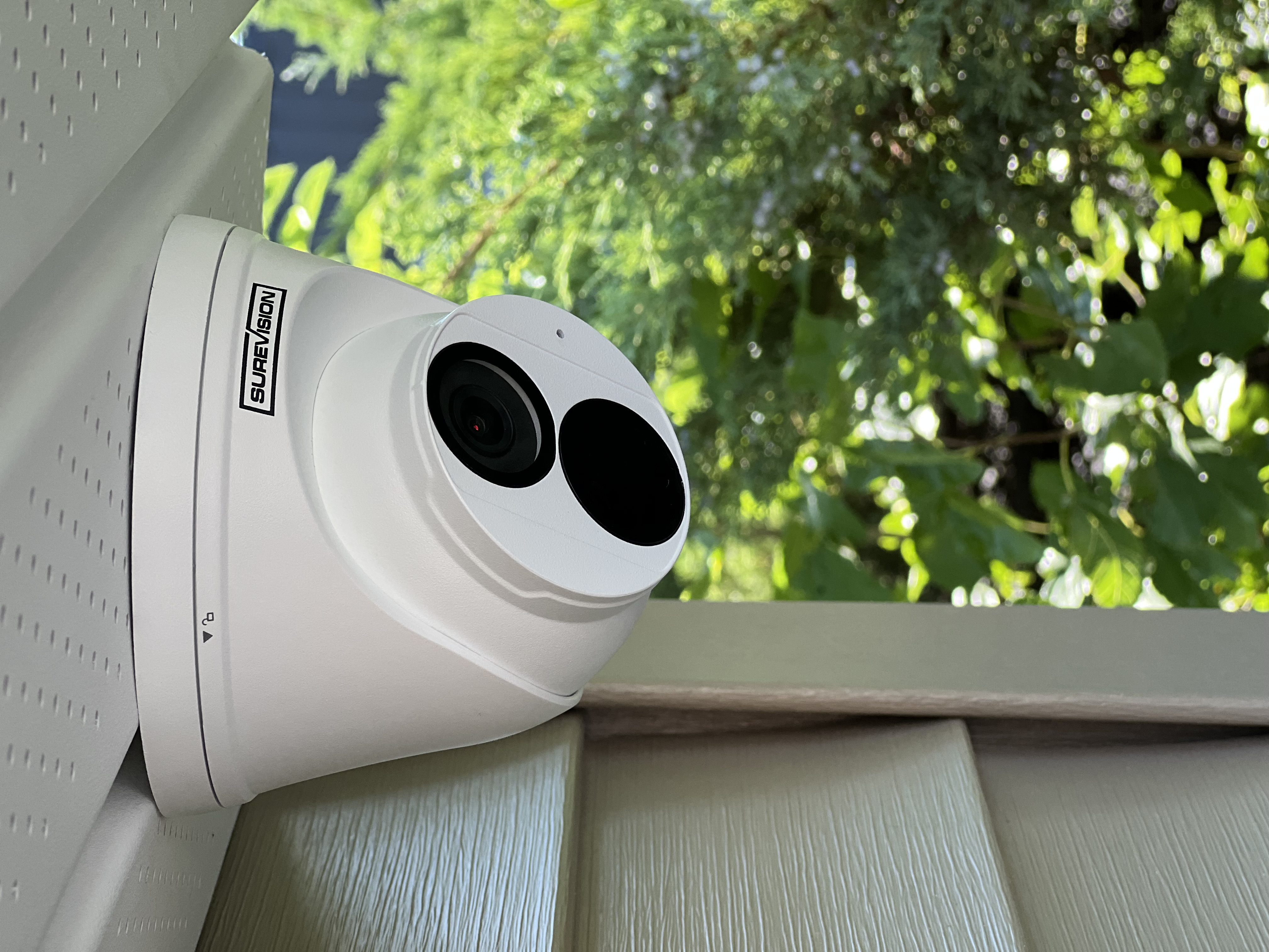 Vandal Dome Camera Mounted Under Soffit