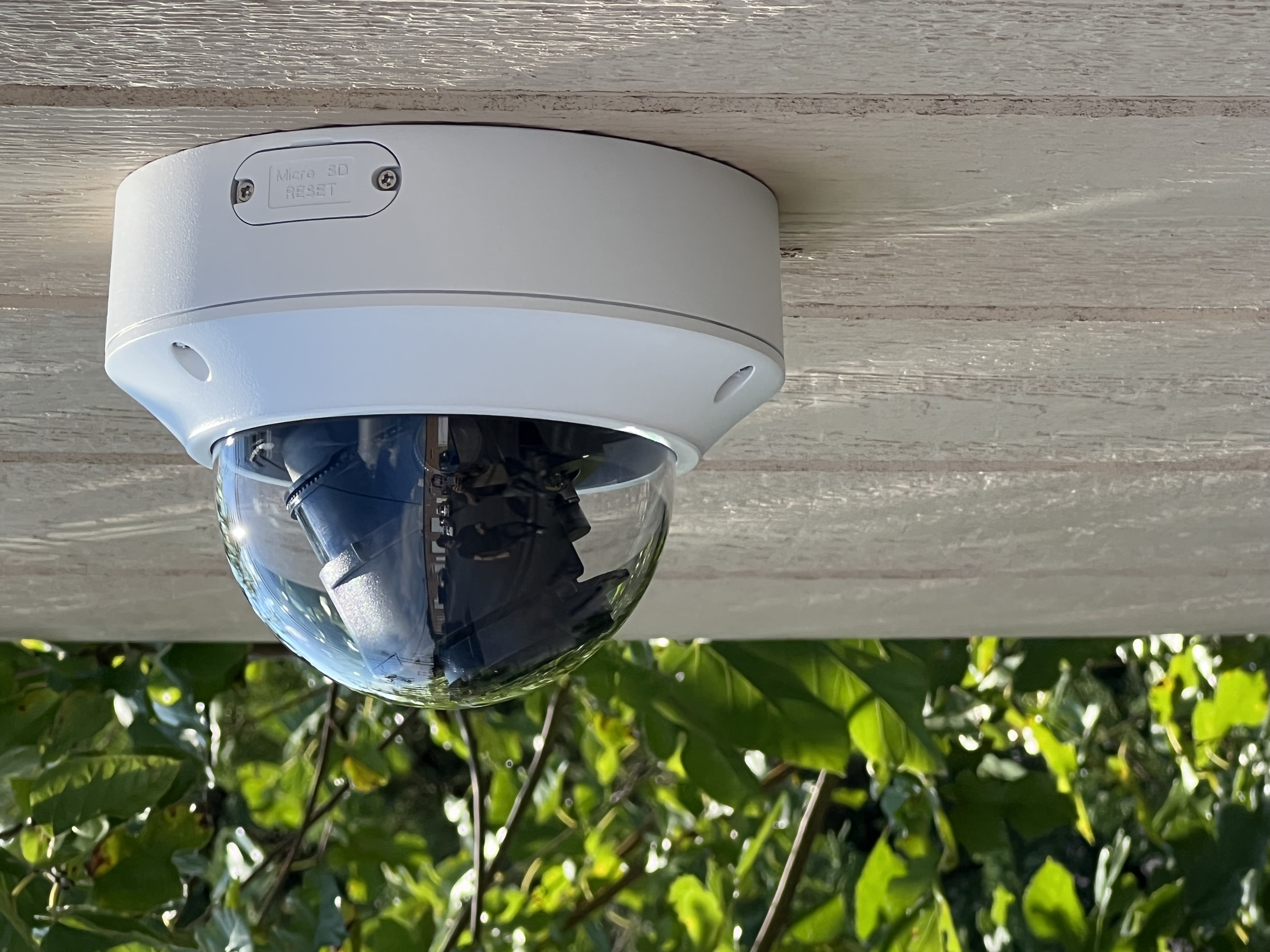 Dome Camera Mounted to Home