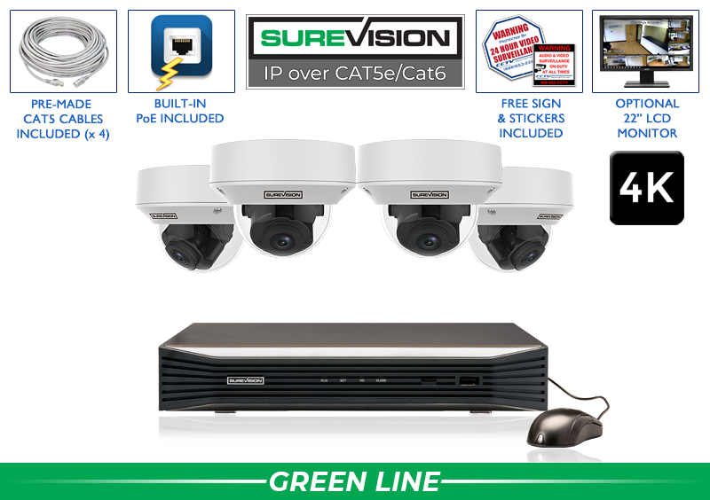 NVR System with 4 Night Vision Security Cameras NVR System with 4 Night Vision Security Cameras