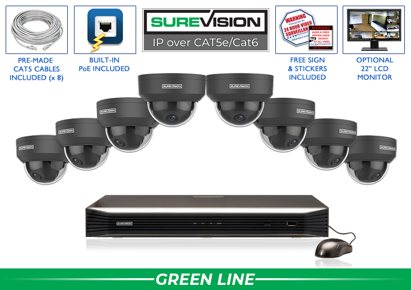 4K IP Camera System with 16 Channel NVR and 8 Cameras 4K IP Camera System with 16 Channel NVR and 8 Cameras