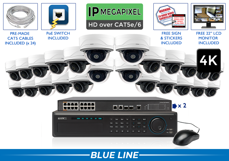 32 Channel Network Video Recorder with 24 4K (AI) IP Security Cameras / 24NVRMD8-A 32 Channel Network Video Recorder with 24 4K (AI) IP Security Cameras / 24NVRMD8-A