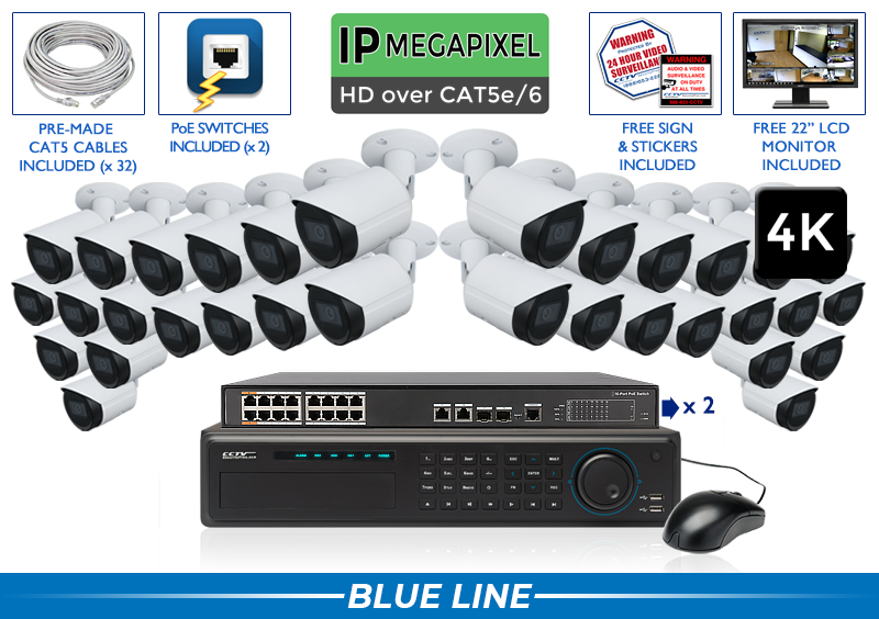 32 Channel NVR System with 32 Bullet Security Cameras 32 Channel NVR System with 32 Bullet Security Cameras