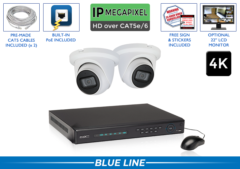 IP Security Camera System with 2 Cameras