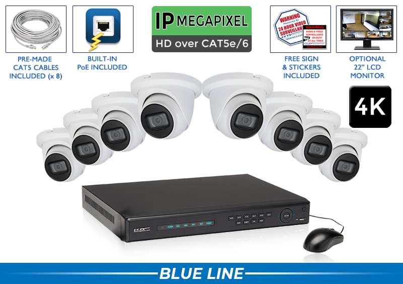 8 Camera NVR System with 16 Channel Video Recorder