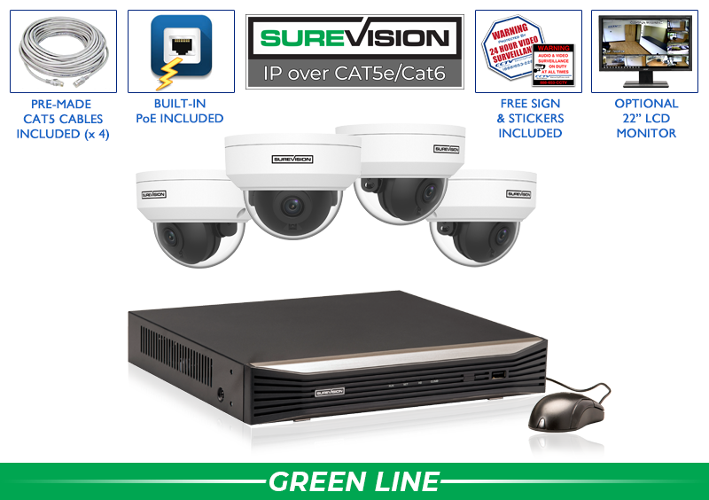 Security Camera System with 4 Cameras