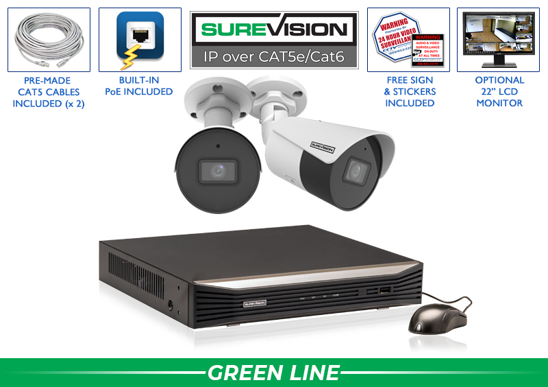 2 Camera 4MP Bullet Security Camera System with NVR