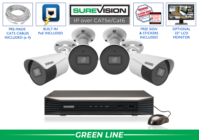 4 Camera 4MP Bullet Security Camera System with NVR