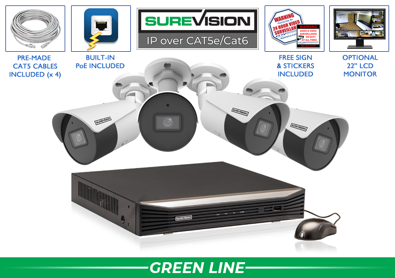 4 Camera 4MP Bullet Security Camera System with NVR