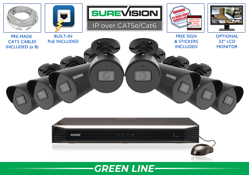 8 Camera 4MP Bullet Security Camera System with NVR