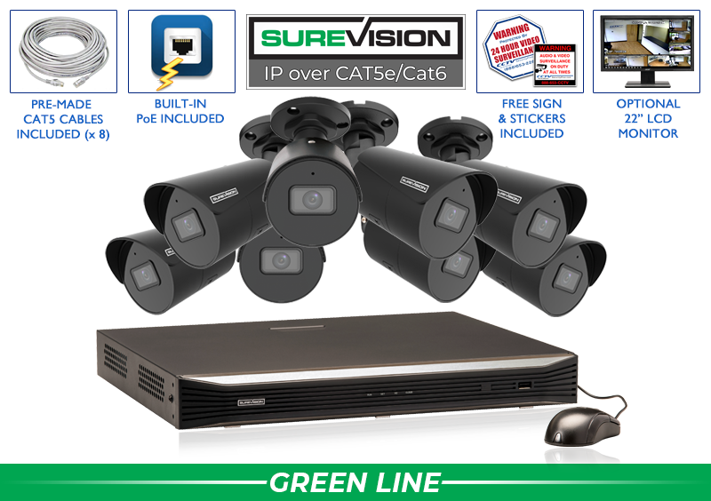 8 Camera 4MP Bullet Security Camera System with NVR