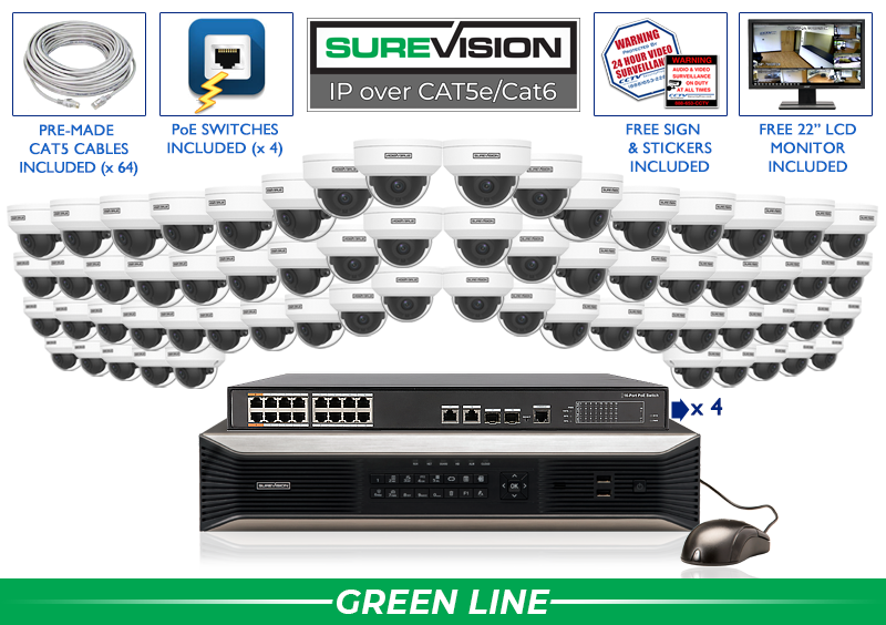 SureVision Complete 64 IP Dome Camera System / 64IPVP4-N