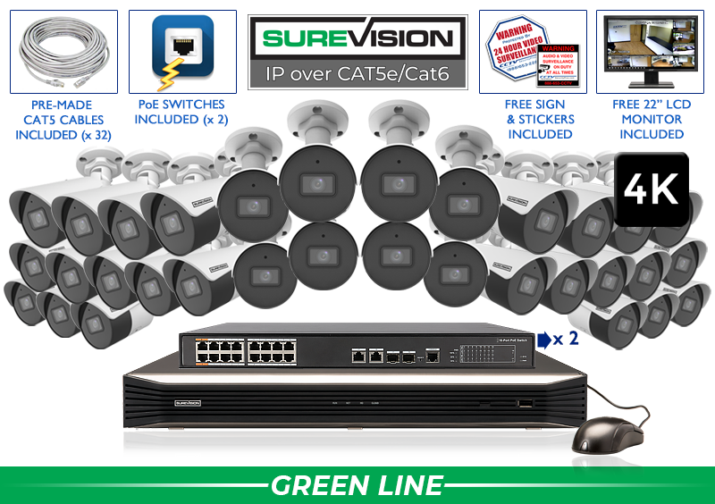 4K 32 Camera Enterprise Security Camera System