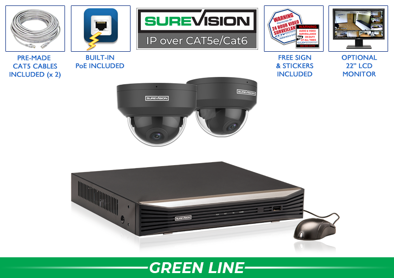 2 Camera DVR System with 2 Dome Cameras