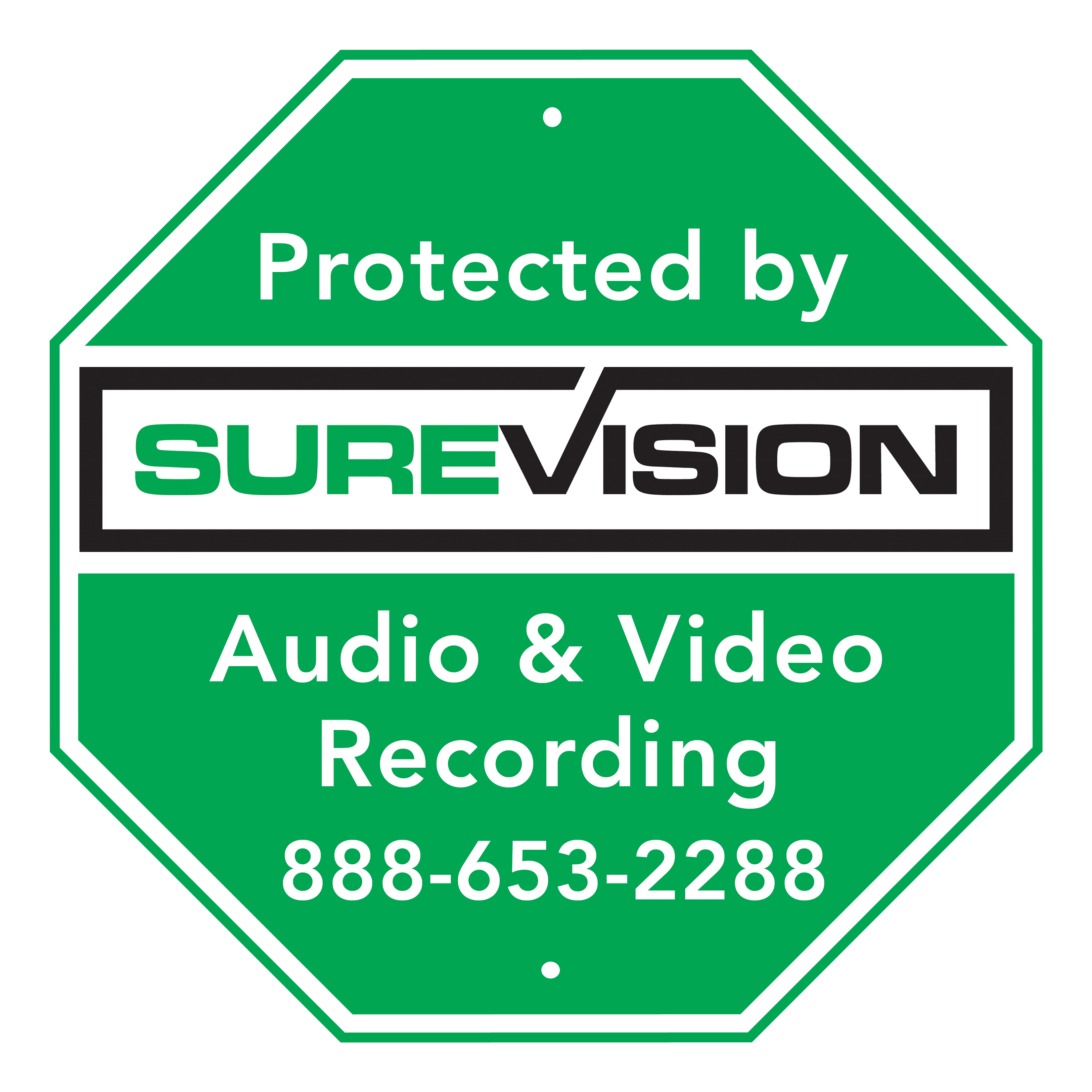 SureVision Warning Sign 10" x 10" SureVision Warning Sign 10" x 10"