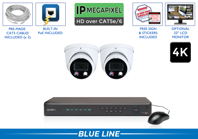 4 Channel NVR Recorder with 2 Active Deterrence Audio 4K AI Cameras / 2POETAD8-A 4 Channel NVR Recorder with 2 Active Deterrence Audio 4K AI Cameras / 2POETAD8-A