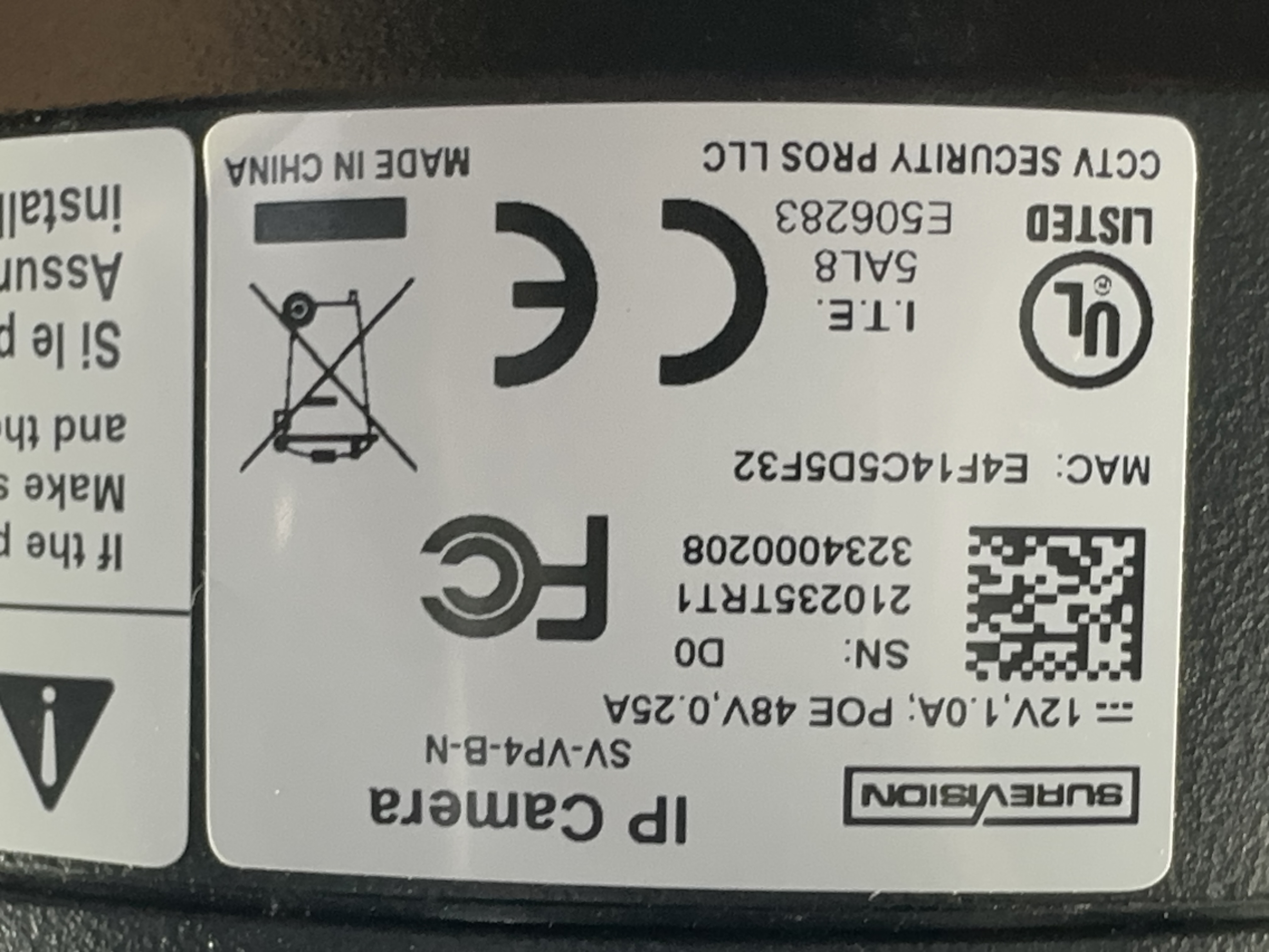 (SV-VP4-B-N) Green Line - 4MP Infrared Vandal Dome IP Camera / BS836