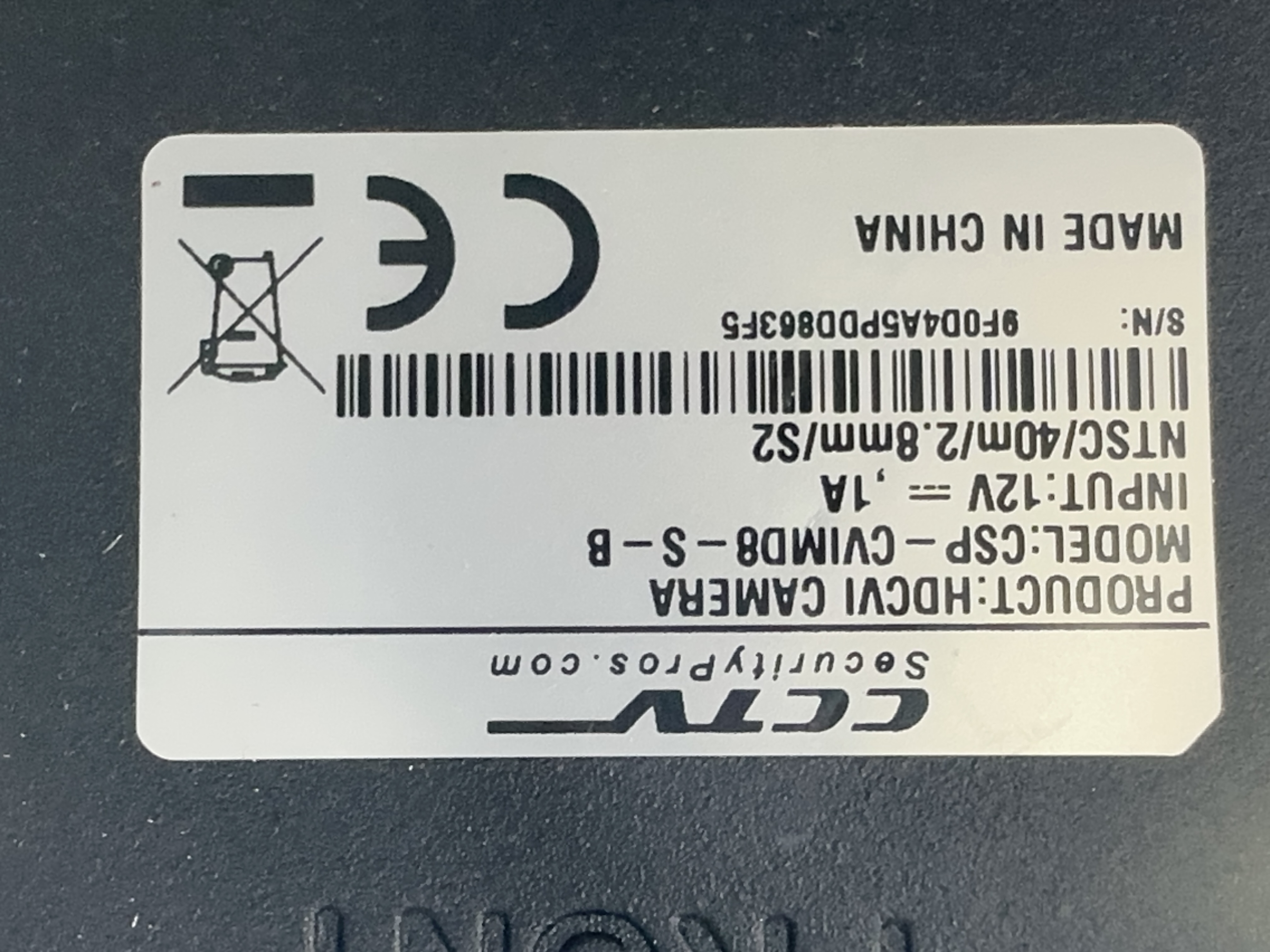 (CSP-CVIMD8-B-S) Black LIne - HD over Coax 4K Infrared Vandal Dome Camera / BS881