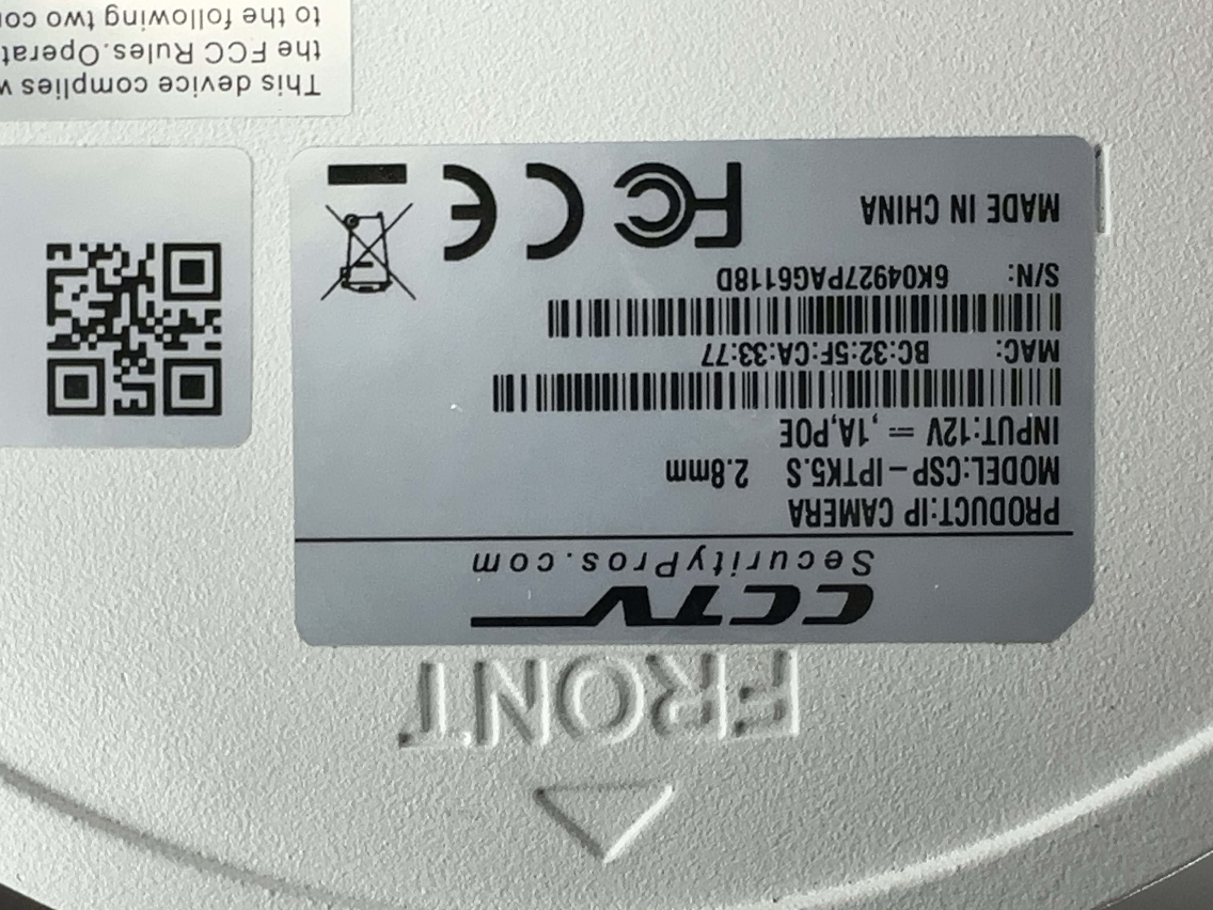 (CSP-IPTK5.S) Blue Line - 5MP Active Deterrence Vandal Dome IP Camera / BS897
