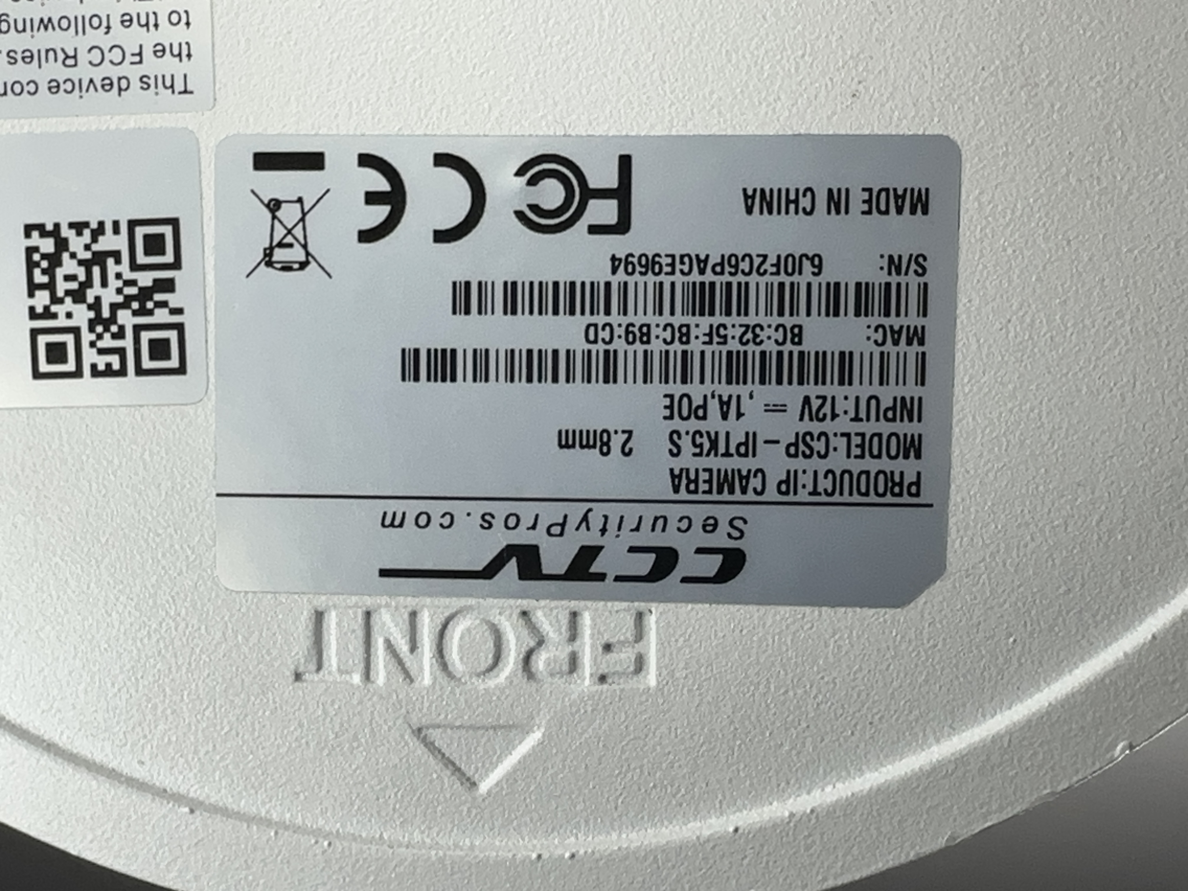 (CSP-IPTK5.S) Blue Line - 5MP Active Deterrence Vandal Dome IP Camera / BS898