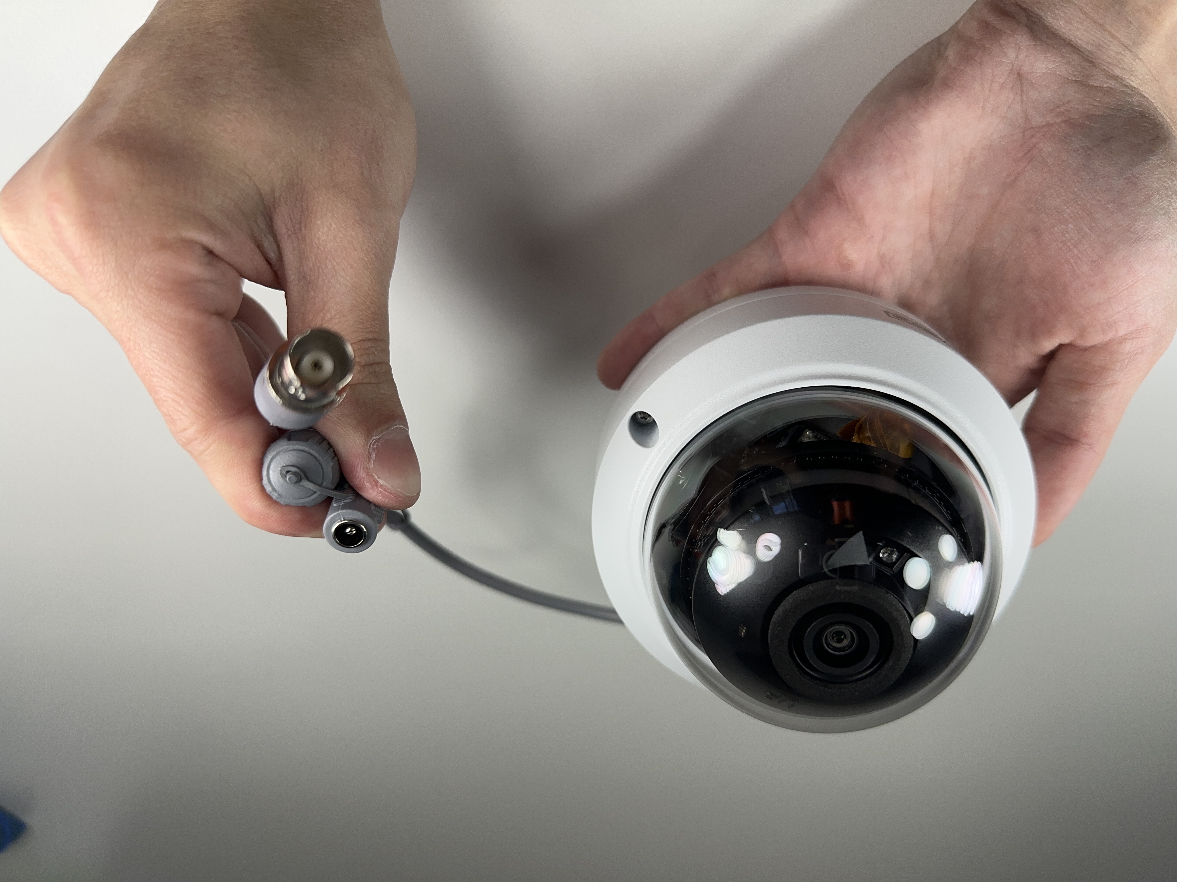 CCTV dome camera installed