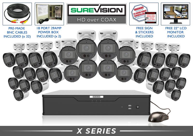 32 CCTV Cameras and DVR Complete System w/ Audio   / 32HDXMB2-N