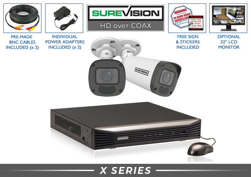 2 Camera 4K CCTV System | Motorized Bullet with Audio and DVR