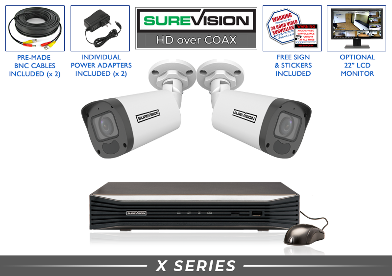 2 Camera 4K CCTV System | Motorized Bullet with Audio and DVR