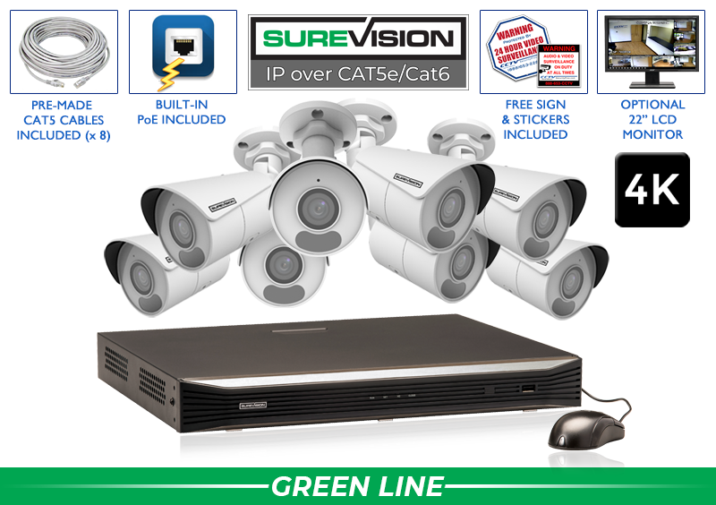 Security Camera System with NVR & 8 4K IP Cameras
