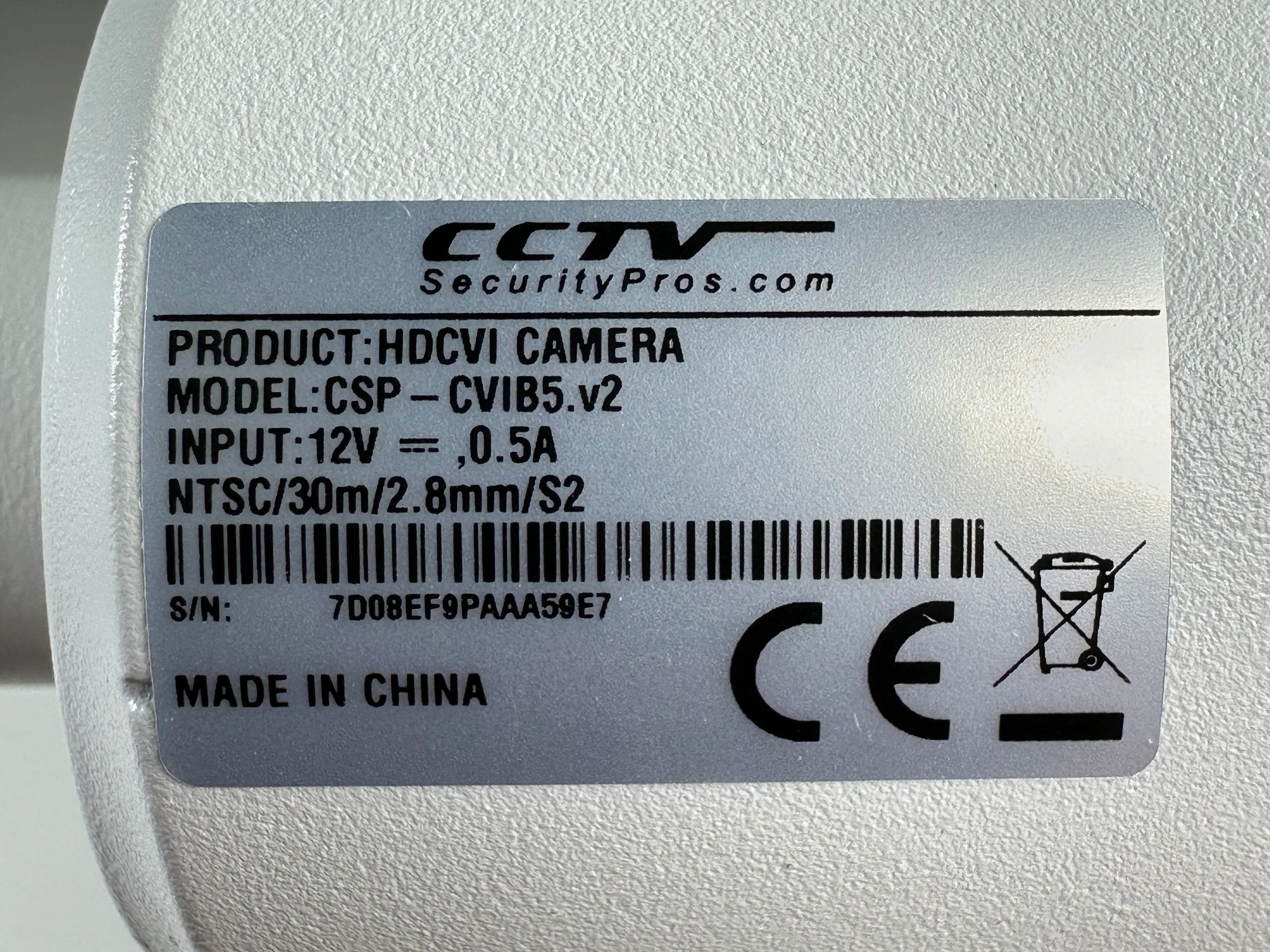 (CSP-CVIB5.V2) Black LIne - HD over Coax 5MP Infrared Bullet Camera / BS1025