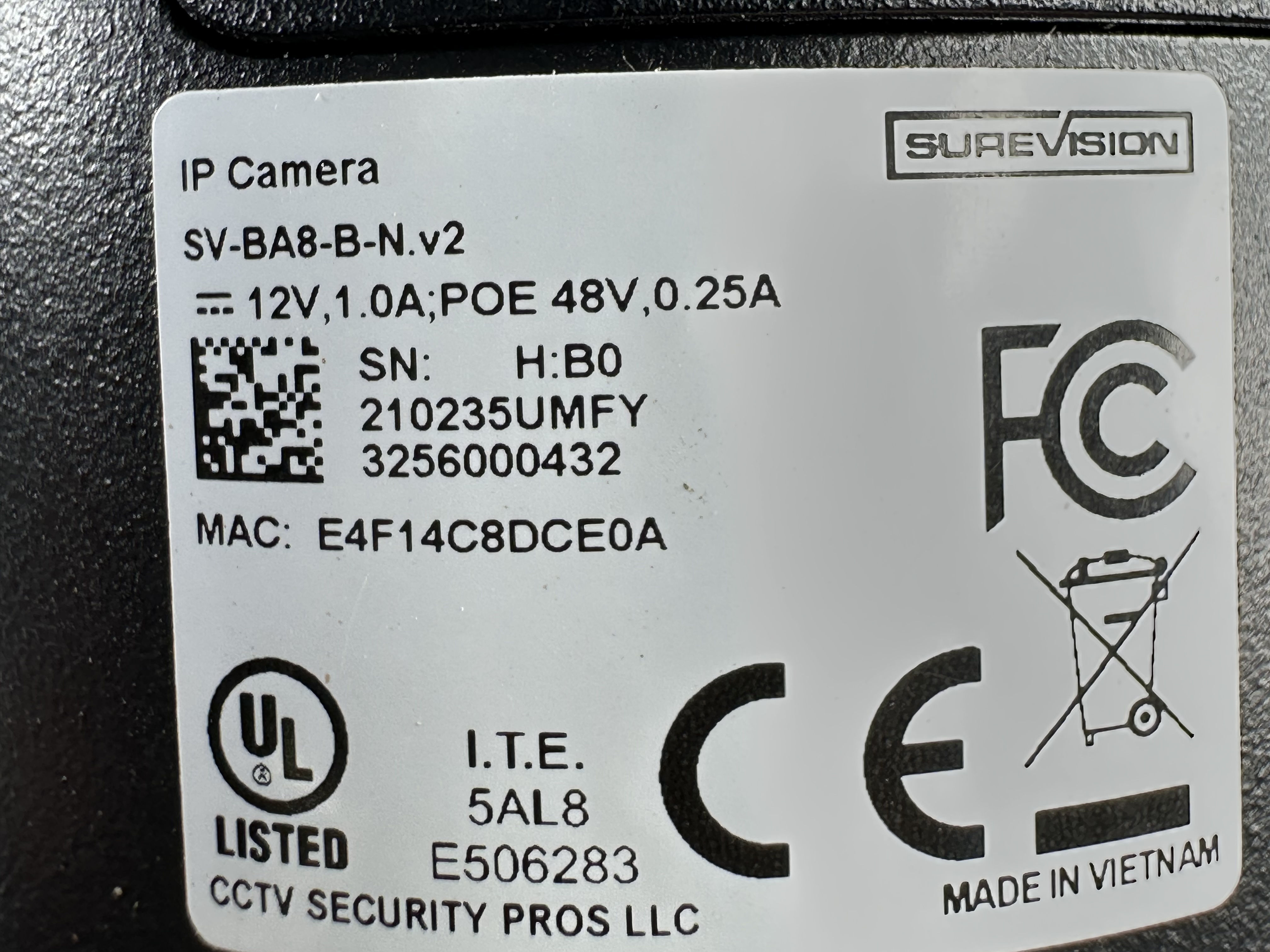 (SV-BA8-B-N) Green Line - 4K Infrared Bullet IP Camera / BS1034